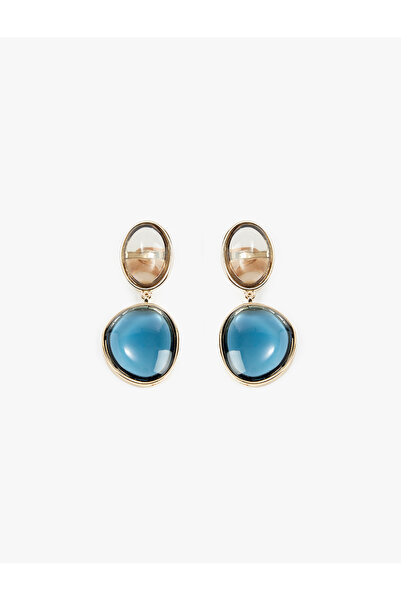 Koton Multi-Colored Stone Dangle Oval Earrings