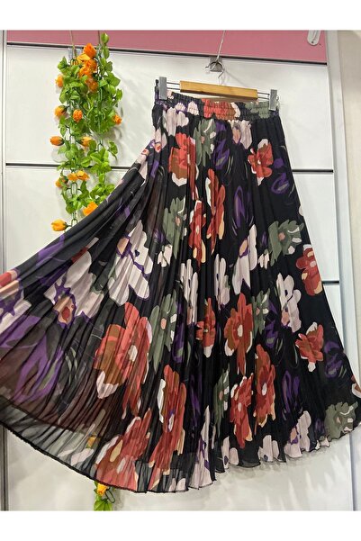 edu collection Fusta din șifon cu model, cu căptușeală