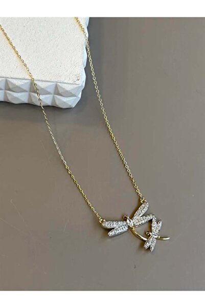 Royaleks قلادة يعسوب - ذهبية