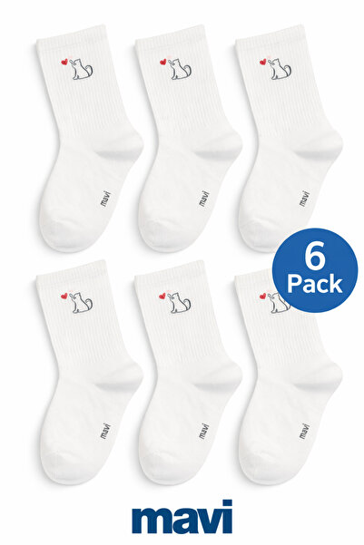 Mavi Mv Kedi Detailed (6 Pairs) Socks