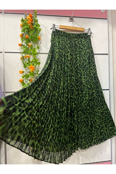 edu collection Patterned Chiffon Bell Skirt with Lining