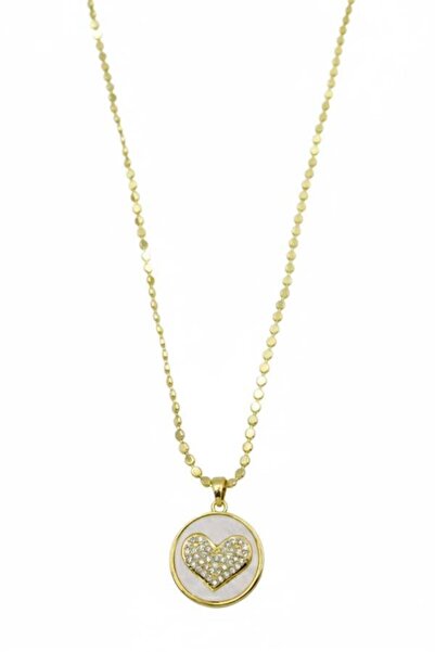 Litae قلادة على شكل قلب من الزركون - ذهبي