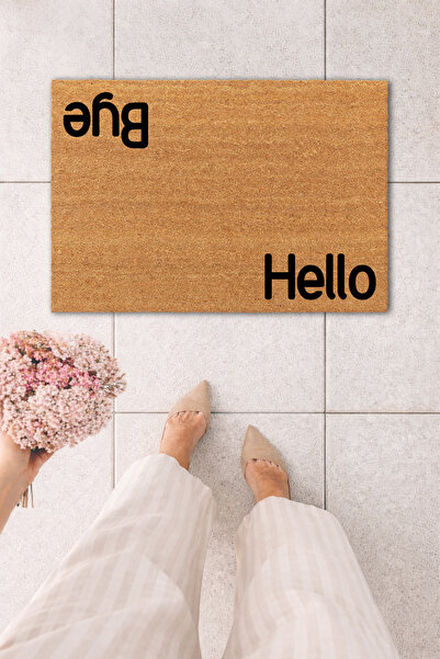 Koko Kapı Önü Hello Bye Baskılı Paspas