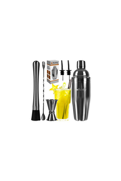 Ruhhy Bartender set for preparing drinks 6 pieces, stainless steel, 700ml,