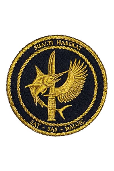 Ex Patch Sualtı Harekat SAT SAS Dalgıç Nakış Patch Peç - 9 cm