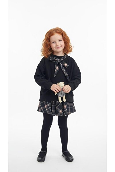 Yalçınoğlu Kids Set bluză și fustă cu eșarfă pentru fete, elegant și conforta...