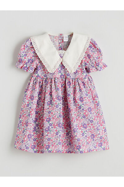 LC Waikiki Φόρεμα για κορίτσια με λιλά στάμπα και λινή όψη από την GÜLİS GİYİM