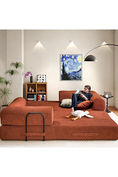 SAHABA 200 Cm Convertible Sleeper Sofa Bed, Folding Floor Mattress Couch with...