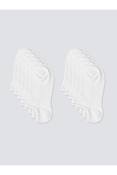 LC Waikiki Rmz Gi̇yi̇m Farkiyla Women's Plain Booties Socks 10-Pack