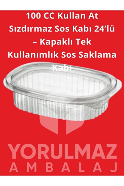 yorulmaz ambalaj 100 CC Kullan At Sızdırmaz Sos Kabı 24’lü – Kapaklı Tek Kull...