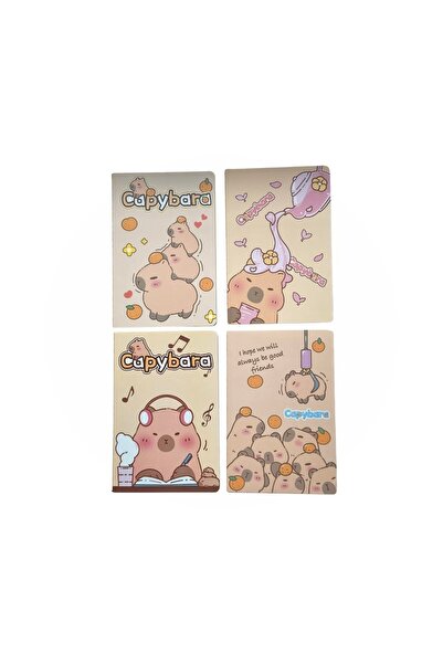 purelab Capybara Kapibara Notebook-A5, Lined Notebook Set 4 Pieces