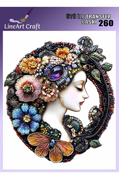 LİNEART Ütü İle Yapışan Transfer Baskı & Kumaş Transfer No:KMŞ260-18x20cm