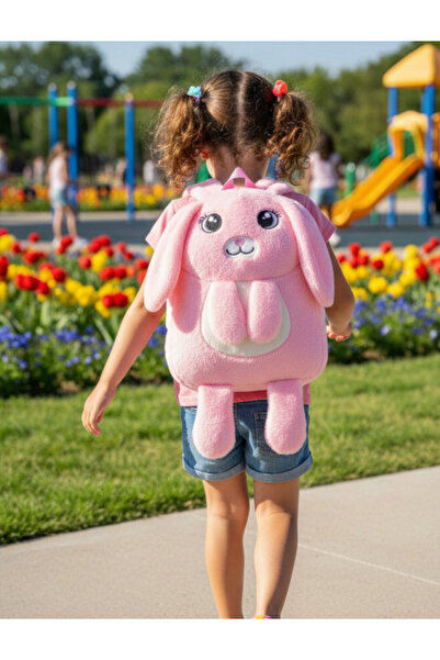 Çanta Trend Girl's Plush Rabbit Figured Backpack Holiday Gifts