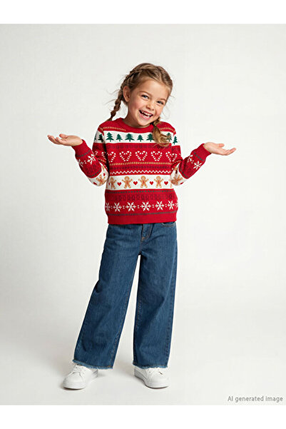 LC Waikiki RMZ GİYİM FARKİLY سترة بناتية بتصميم عيد الميلاد