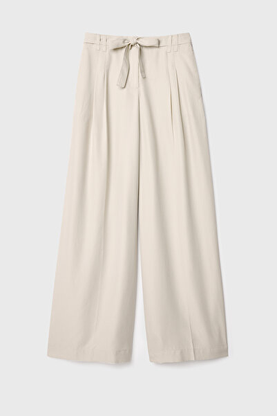 Mudo Wide Leg Liyocol Pants with Tie-Up Detail