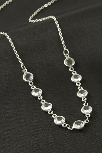 Marsilyan Round Crystal Stone Necklace Ilkel-Bjt940