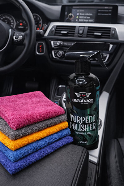 quickwax TORPİDO PARLATICI(TORPEDO POLISHER) 500ML VE 40*40 MİKROFİBER BEZ