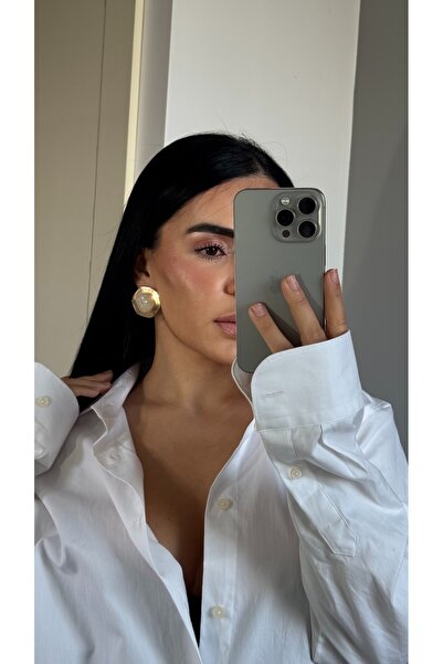 YOYYO Vintage Baroque Pearl Detailed Gold Earrings - Retro Design Nighttime E...