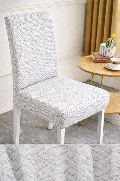 beyvetçe (6 ADET) TUĞLA DESEN LİKRALİ KUMAŞ Sandalye Örtüsü, Lastikli, Esnekl...