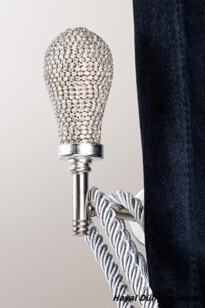 Hayal Dünyası Özel Tasarım Taşlı Fon Perde Duvar Bağlama Aparatı (Renso) Perd...