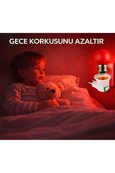 Şıkbay Bebekler İçin 3’lü Kırmızı Gece Lambası Seti Loş Işık Fişli Uyku Lambası
