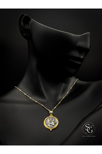 Store Antik Esinti: El İşçiliği 925 Ayar Gümüş Sikke Kolye