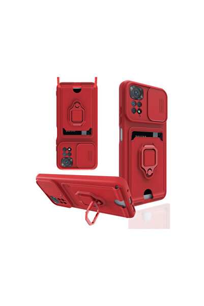 cepmoda حافظة ريدمي نوت 11 برو مع حلقة - حزام للرقبة - حامل بطاقات - غطاء متع...