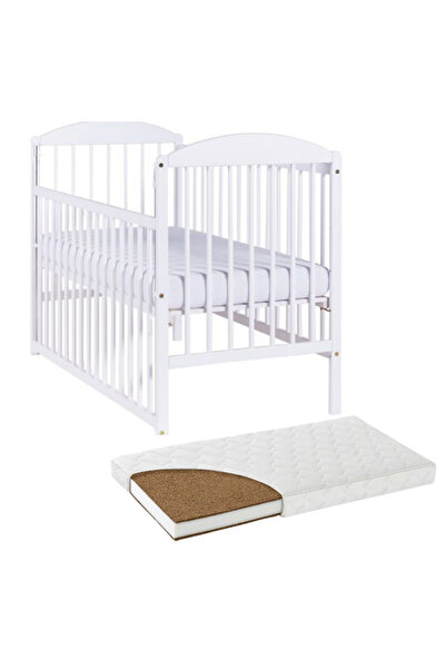 Kidizi Solid wood crib 120x60 cm Orella white with sliding side and LUX cocon...