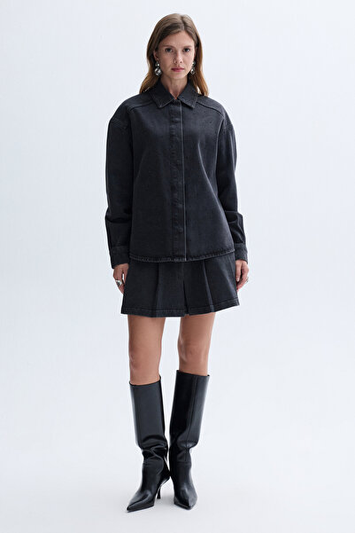 Mudo Pleated Mini Jean Skirt