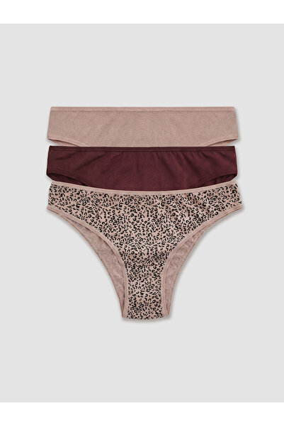 LC Waikiki Peak New Season Leopard Printed Li Brazilian Briefs 3-Pack