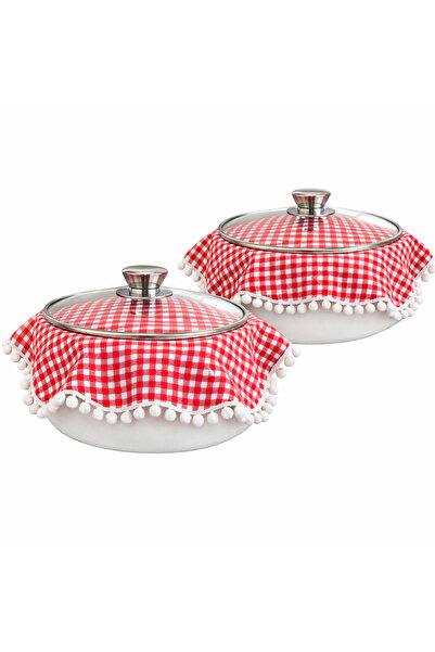 senmasy 2 Pieces of Pilaf Cooking Cover 38*38 cm Red Gingham Pot Cover - with...
