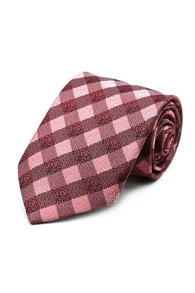Sade Kravat Dried Rose Pink Checkered Tie 33005 Dried Rose