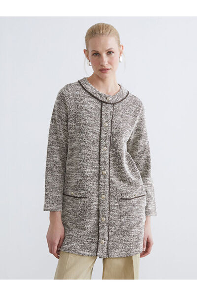 LC Waikiki Rmz Gi̇yi̇m Farkiyla Zero Roba Collar Women's Cardigan