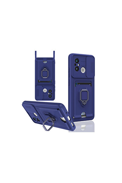 cepmoda حافظة ريدمي 12C مع حلقة - حزام للرقبة - حامل بطاقات - غطاء متعدد الاس...