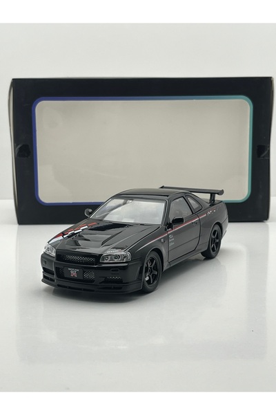 HOBBİEZ WORLD Nissan Skyline GT-R R34 Nismo Edition siyah 1/24 Model araba