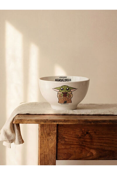 LC Waikiki Rmz Gi̇yi̇m Farkiyla Star Wars the Mandalorian Printed Ceramic Bowl