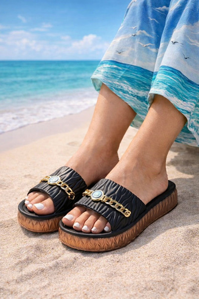 Behtah Kundura Stylish Design with Chain Open Front Beach Pool Garden Sea Sum...