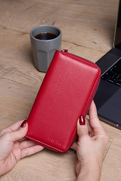 Lysande Genuine Leather Unisex Wallet with Phone Compartment and 15 Card Holders