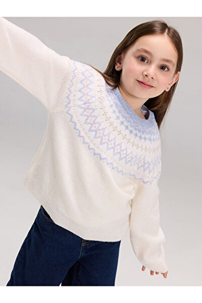 LC Waikiki Rmz Gi̇yi̇m Farkiyla Zero Roba Collar Girls' Sweater