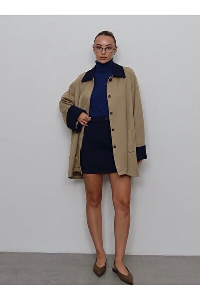 GAMZE ÖZKURT Gabardin Şort Etek Takım