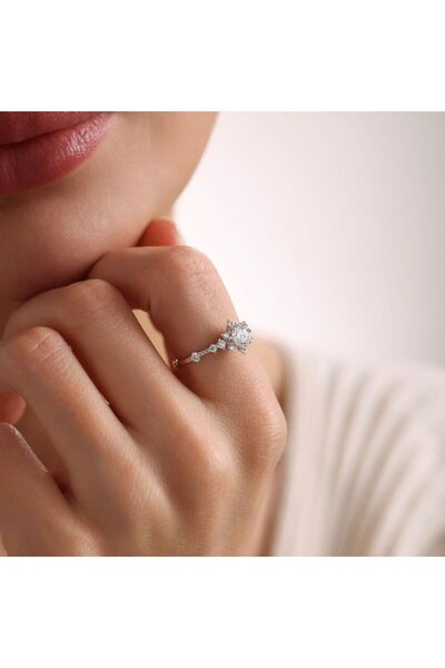 Sembol Gold 14 Ayar Altın Lotus Tektaş Yüzük