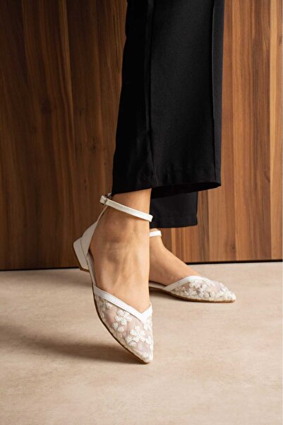 CICIKIZ Papatya, Closed Back, Open Sides, Floral Patterned Evening Dress Shoes