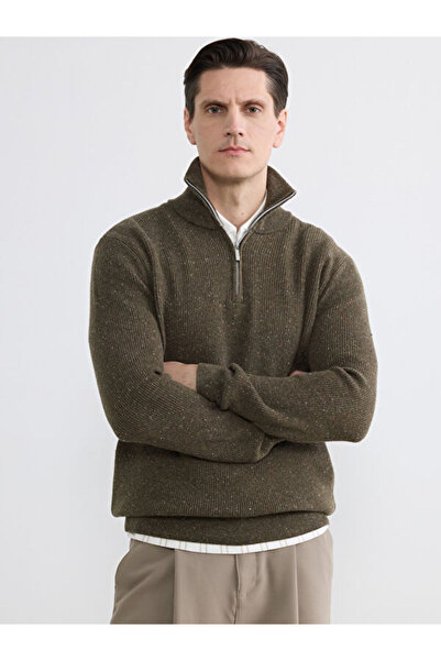 LC Waikiki Rmz Gi̇yi̇m Farkiyla Hakim Roba Collar Wool Blend Men's Knitwear S...