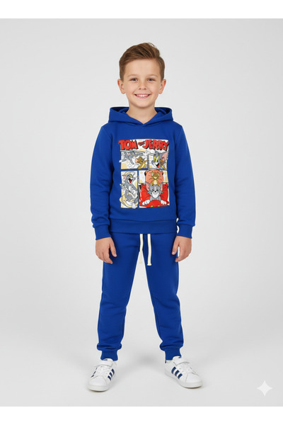 ues Dečački Lik delni Sa kapuljačom Kobalt plava trenerka set