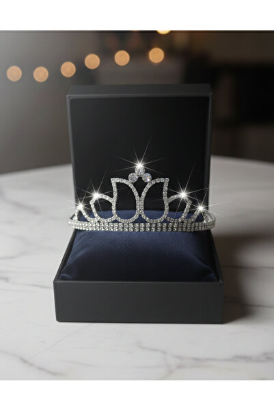 Estilo Lingerie Lale Model Silver Color Bridal Crown, Promise Engagement Crow...