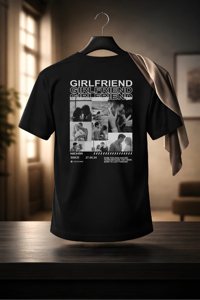 Young Fit Kişiye Özel Sevgili ve Çiftler İçin %100 Pamuk Tişört Fotoğraf & Ya...