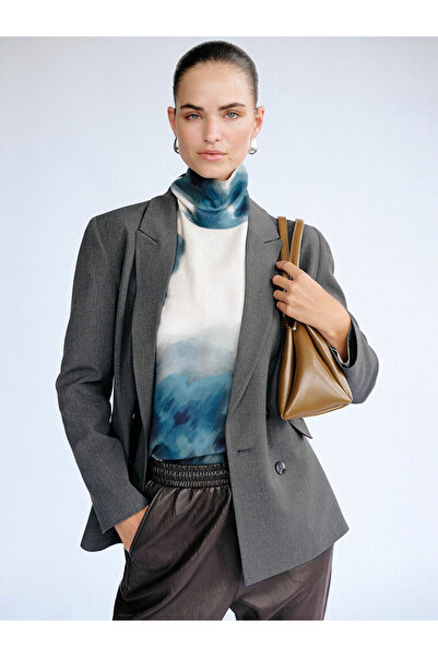 LC Waikiki Rmz Gi̇yi̇m Farkiyla Shawl Roba Collar Tie-Dye Embroidered Blouse