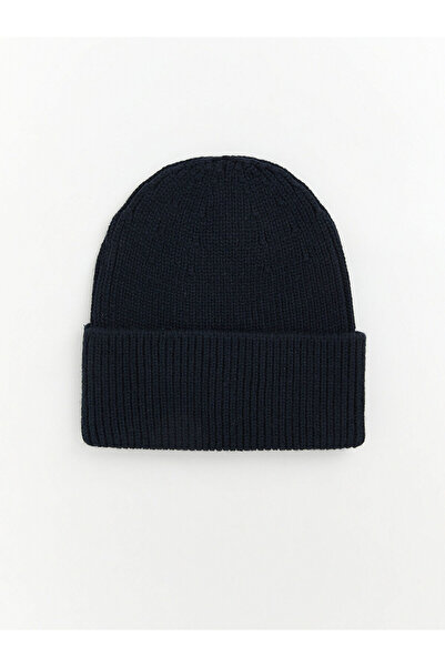 LC Waikiki Lcw Accessories Indigo Knitwear Plain Men's Beanie with Nevavm Dif...