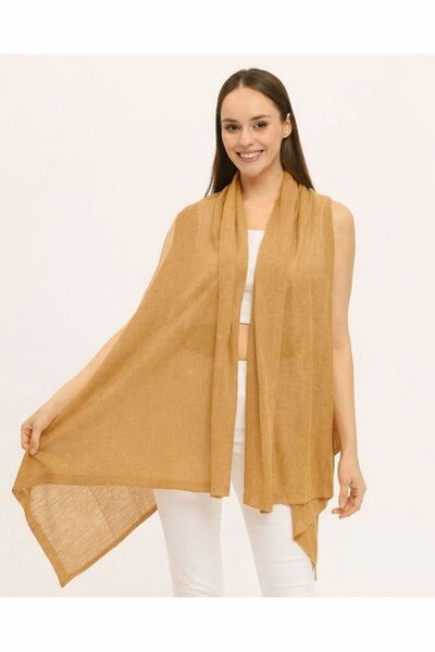 Neden Tekstil Slim Short Knitwear Poncho Vest – Chiffon Look, Lightweight and...