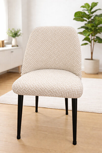 beyvetçe (6ADET) Sandalye Kılıfı-Büyük Oval Likrali Tam Saran Yıkanabilir Las...